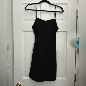 Chic Black Spaghetti Strap Mini Dress